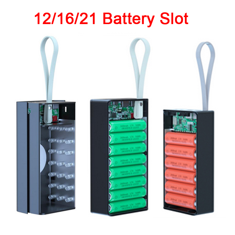 DIY Detachable for 12/16/21PCS 18650 Battery Case Power Bank Shell