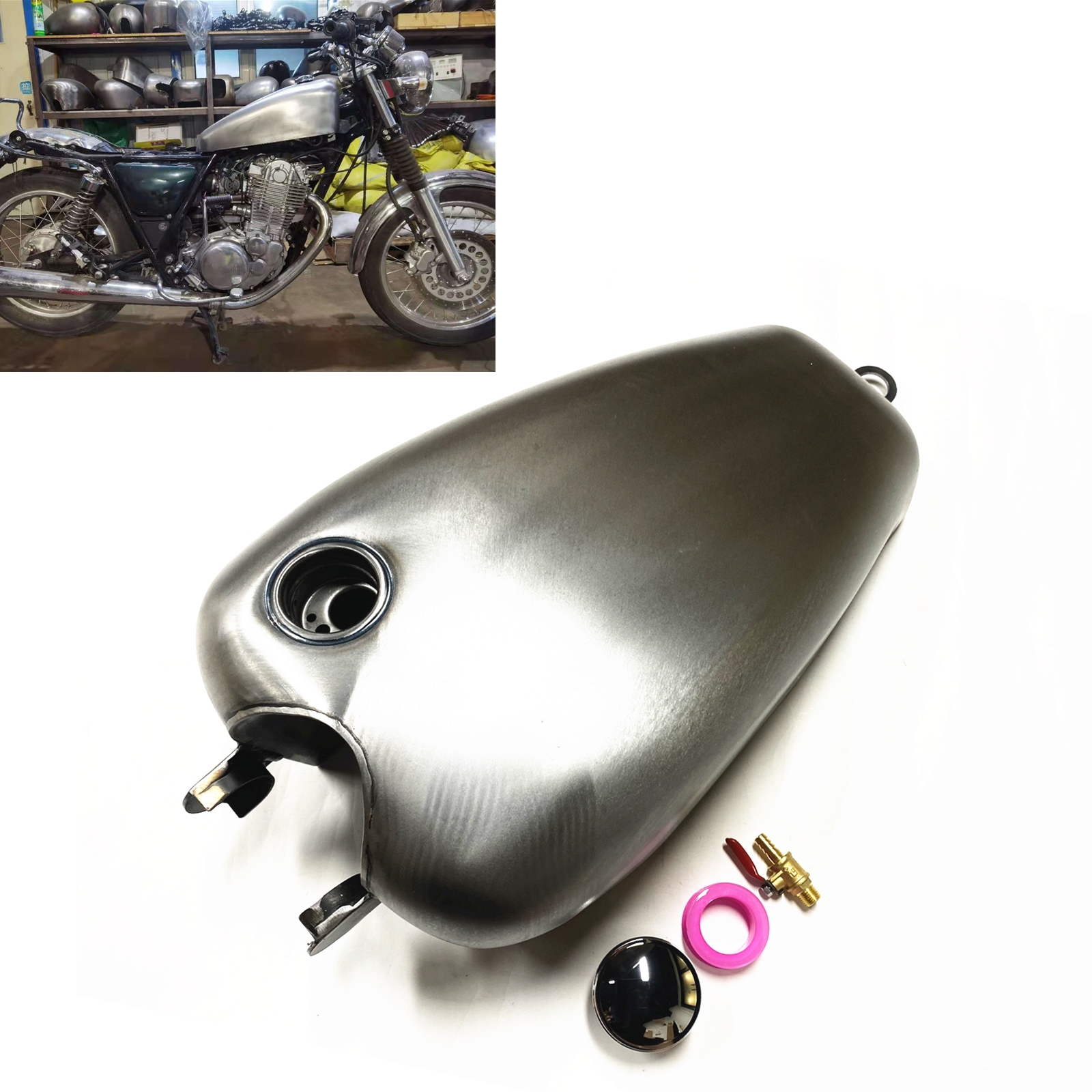 T*A様 YAMAHA SR400/500 ヴィンテージタンク For Yamaha SR400/500 Motorcycle Petrol Gas Fuel Tank Silver