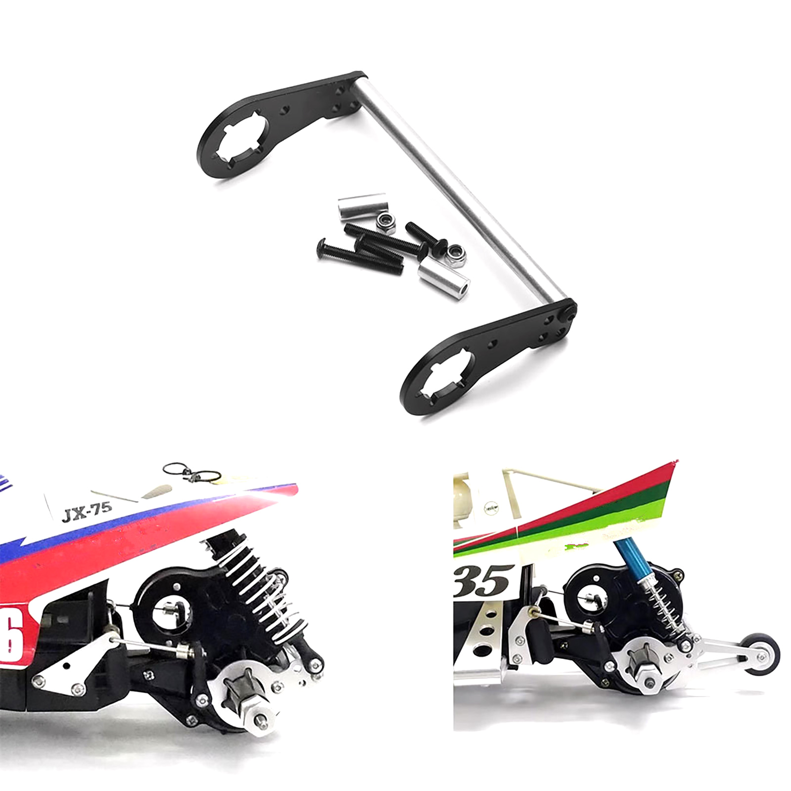 Paire De Bras Inférieurs Aluminium Pour Tamiya Lunch Box – Upgrade Noir, Pièce De Rechange LB055-BK