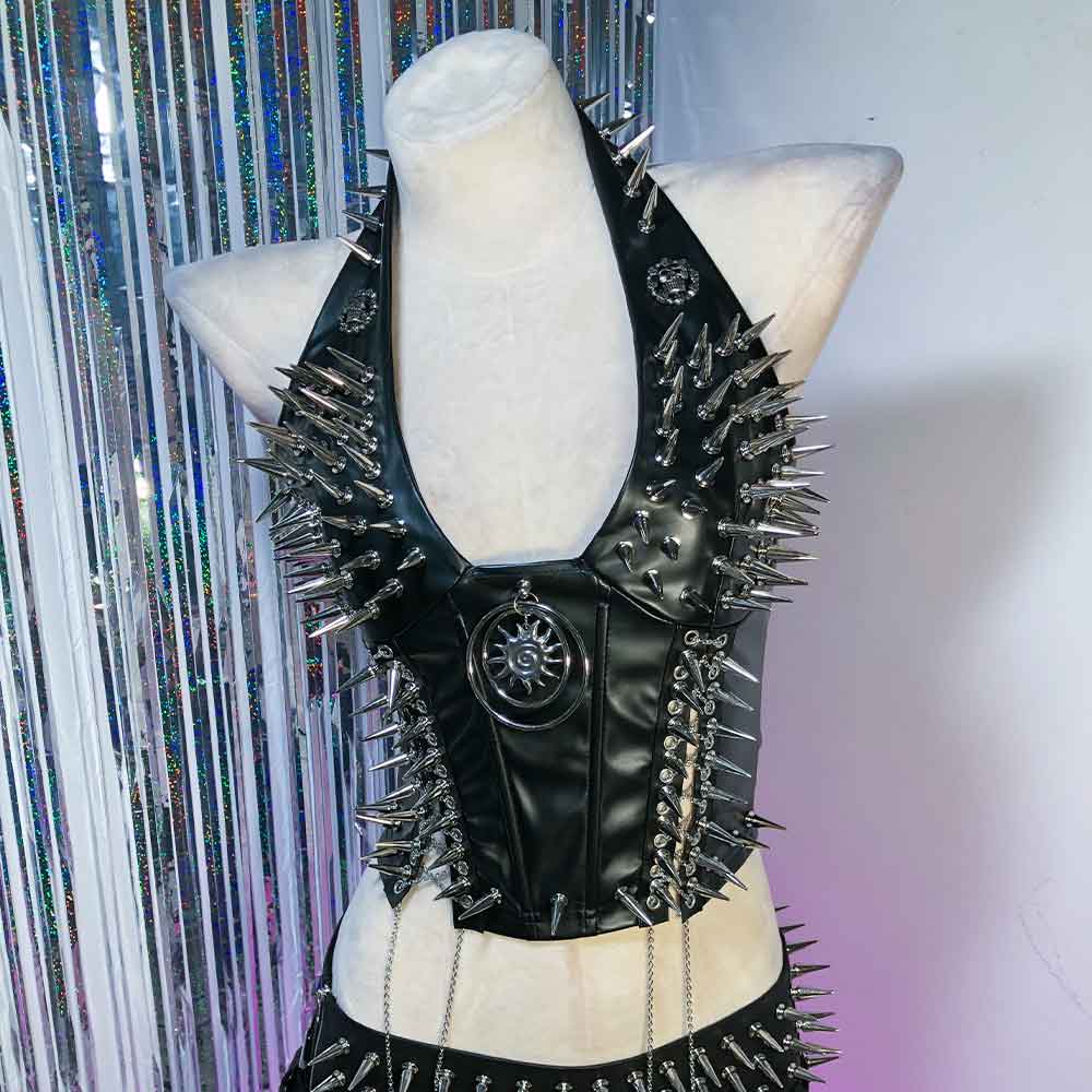 Goth Tops Spiked Gothic Tank Y2K Emo Clothing Punk Rock Clothes