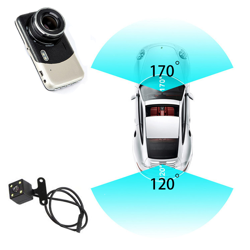 4" 2 Way Car Recorder Dash Camera Video DVR Cam Driving Night Vision