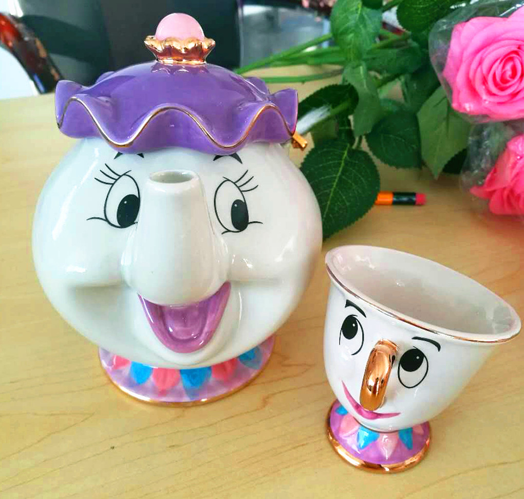 beauty and the beast tea cup set