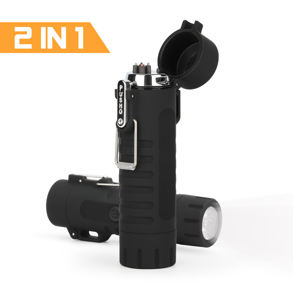 Multiuse Torch Lighter LED Double Arc USB Charge Plasma Electric Outdoor Camping