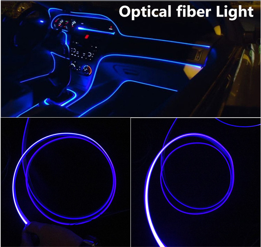 5m 3mm Transparent Skirt Side Glow Plastic PMMA Fiber Optic Cable For Car Light