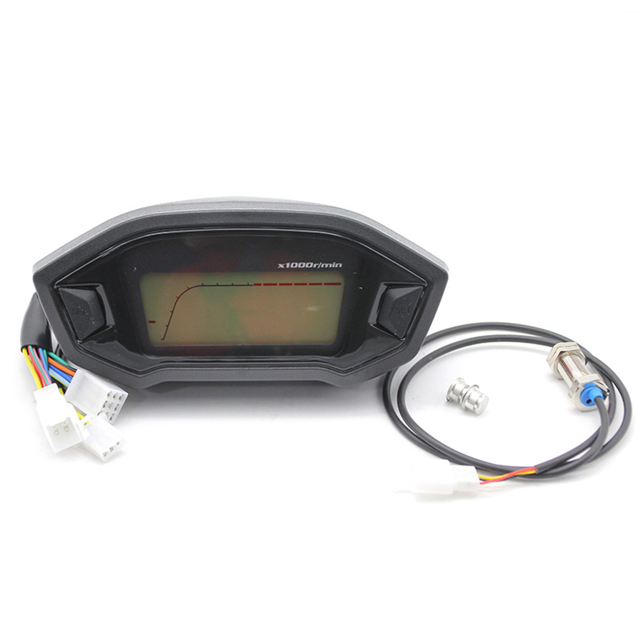 1X 7-Color Motorcycle ATV LCD Digital Speedometer Odometer＋Speed Sensor N-5 Gear