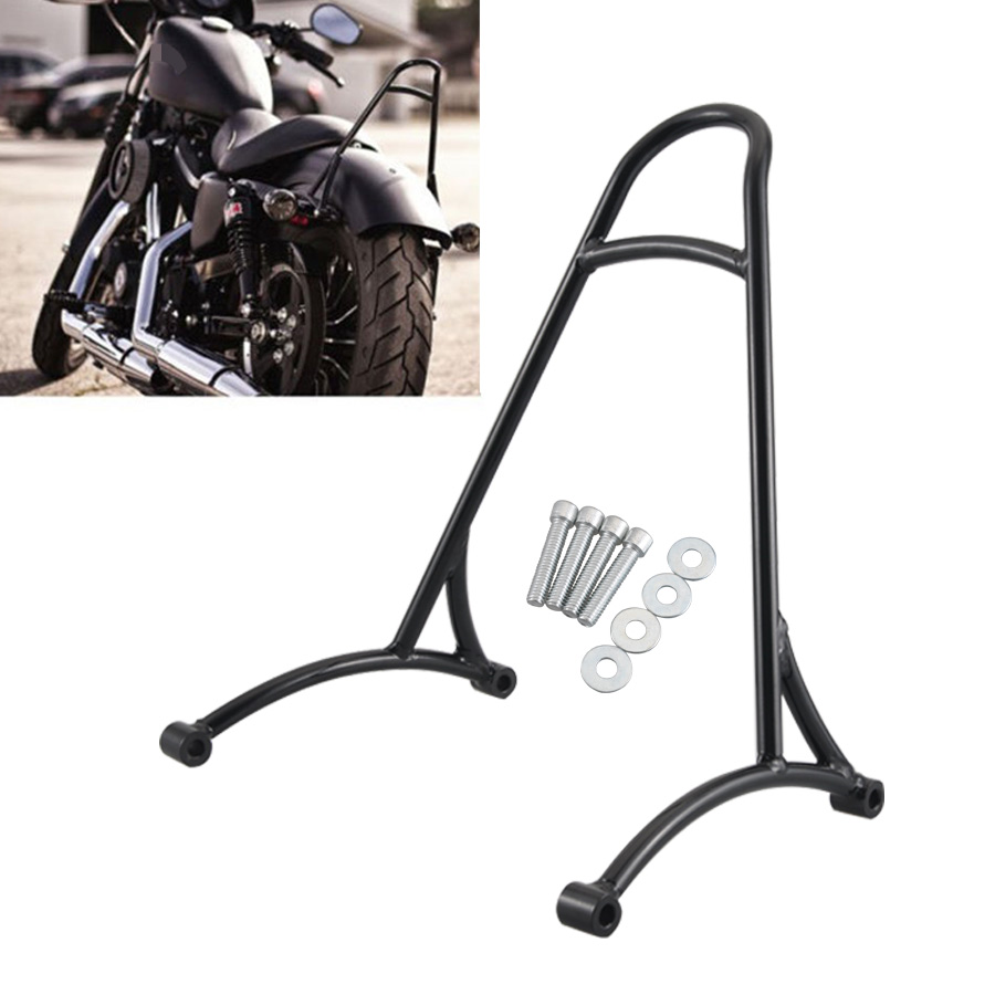 Universal Black Short Sissy Bar Backrest Rear for Harley Sportster Iron