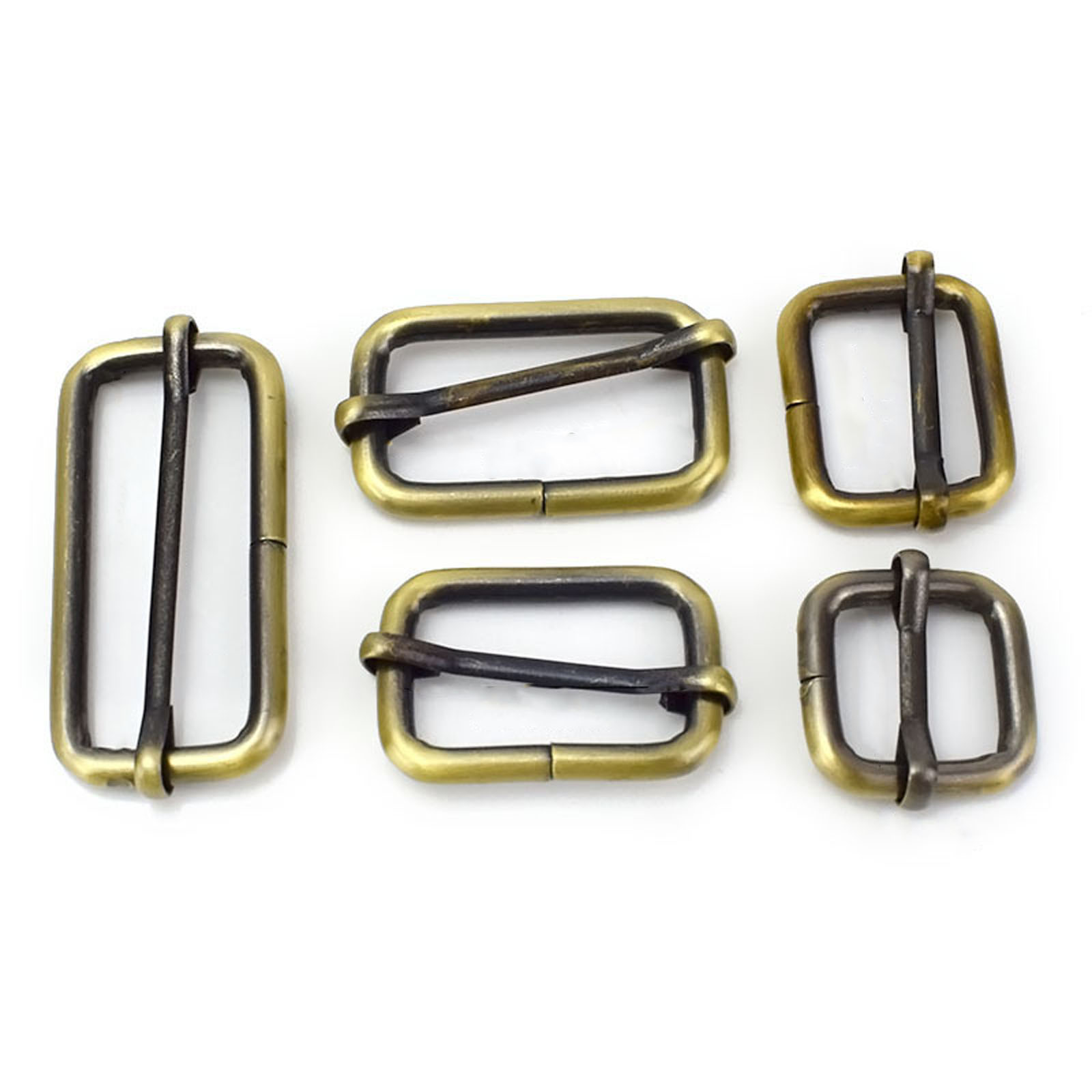 Metal Slides Tri-glides Roller Pin Belt Buckle Handbag Web Strap Slider 