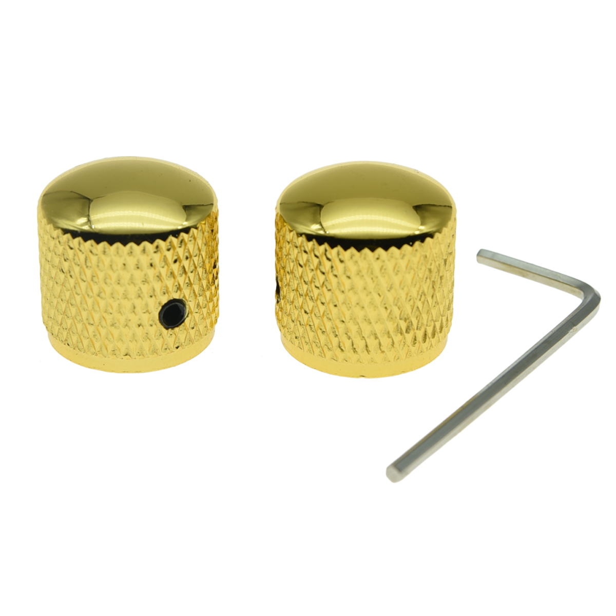 Set of 2 KAISH Gold Set Screw Precision Bass P Bass Knobs Dome Knob for