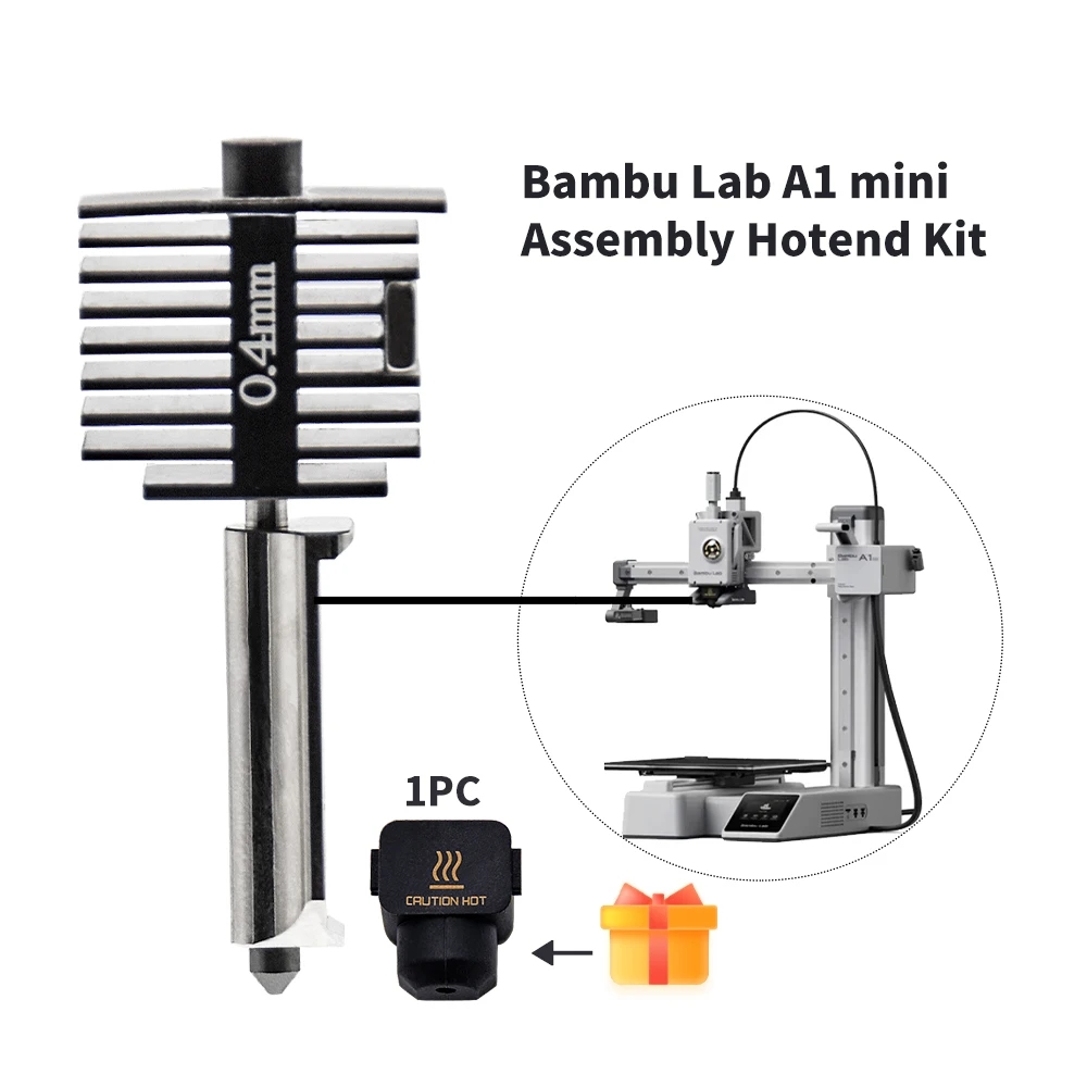 0.2mm-0.8mm Hardened Steel Nozzle Hotend Kit for Bambu Lab A1 Mini