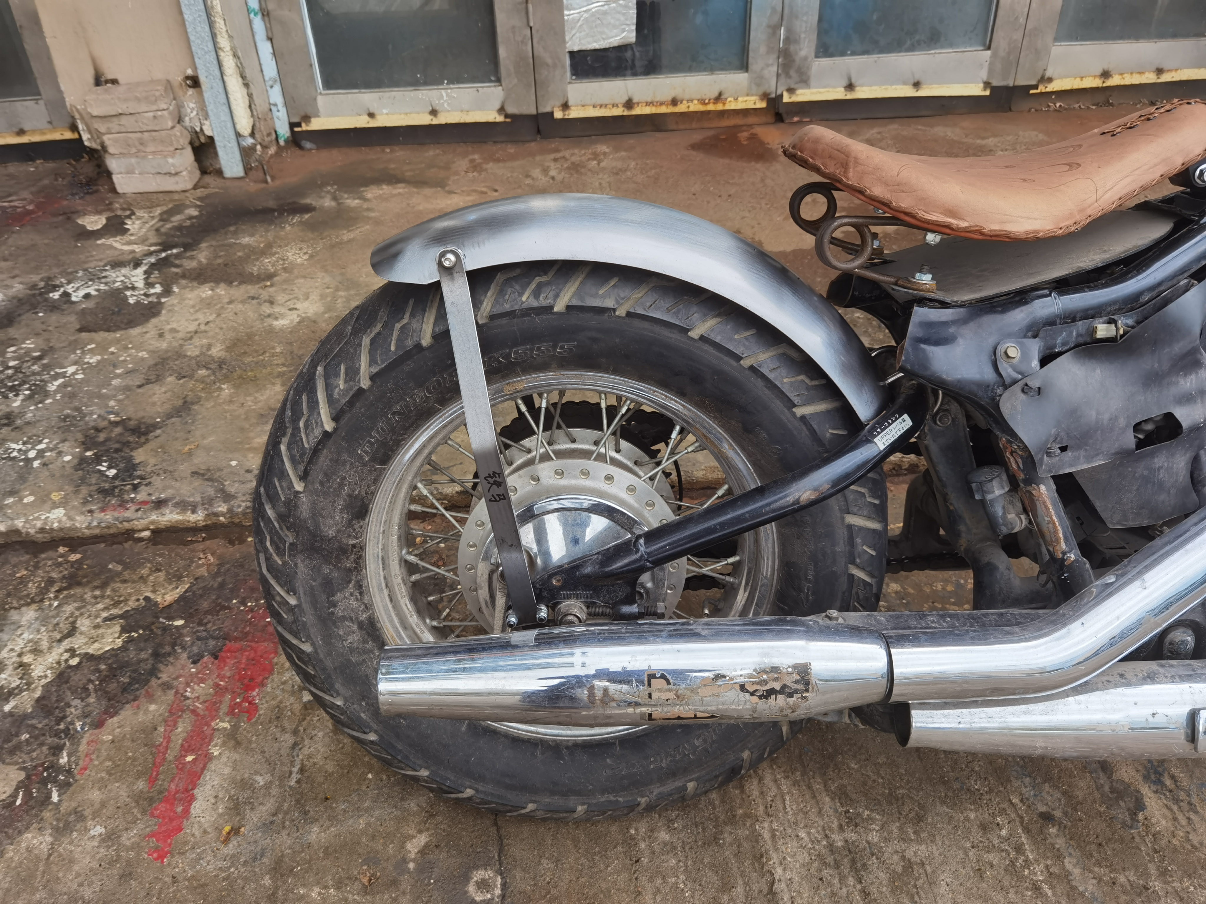 Motorcycle Modified Silvery Steel Plate Rear Fender For Honda