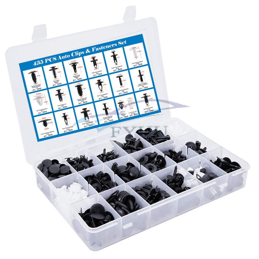 SING F LTD 435 Pcs Car Retainer Clips/& Plastic Fasteners Kit 19 Most Popular Sizes