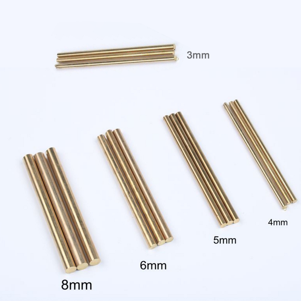 3/4/5/6/8mm Brass Rod Bar Pin Pins Handles Knife Rivets DIY Supplies