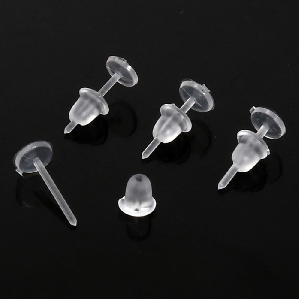 100x Invisible Clear earrings plastic studs earring backs work school