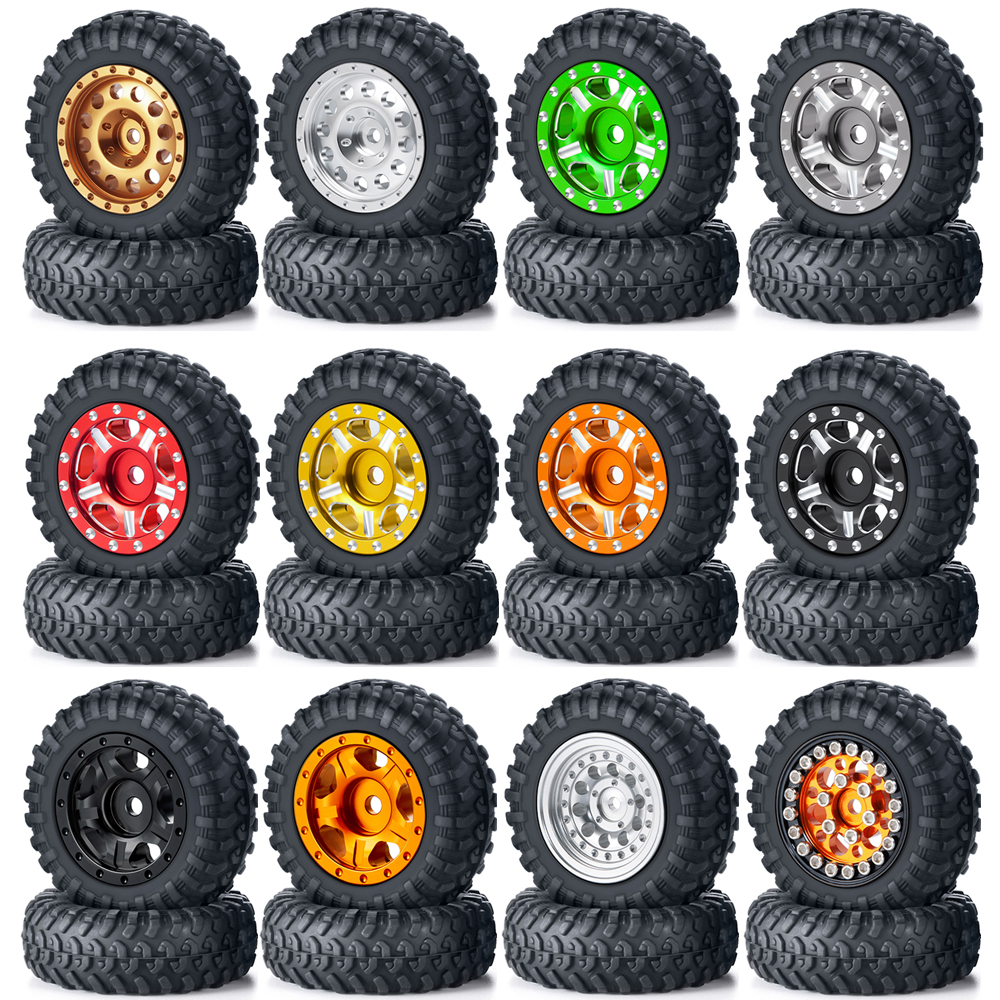 4PCS Wheel Rims Tires Kit For RC Kyosho MINI-Z 4x4 1/18