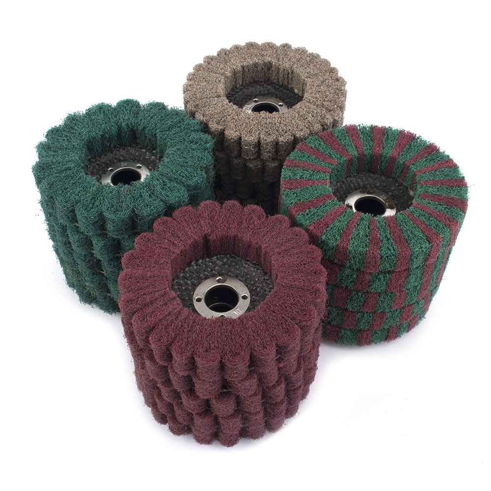4pcs 4" Nylon Fiber Flap Wheel Abrasive Disc Polishing Wood Products