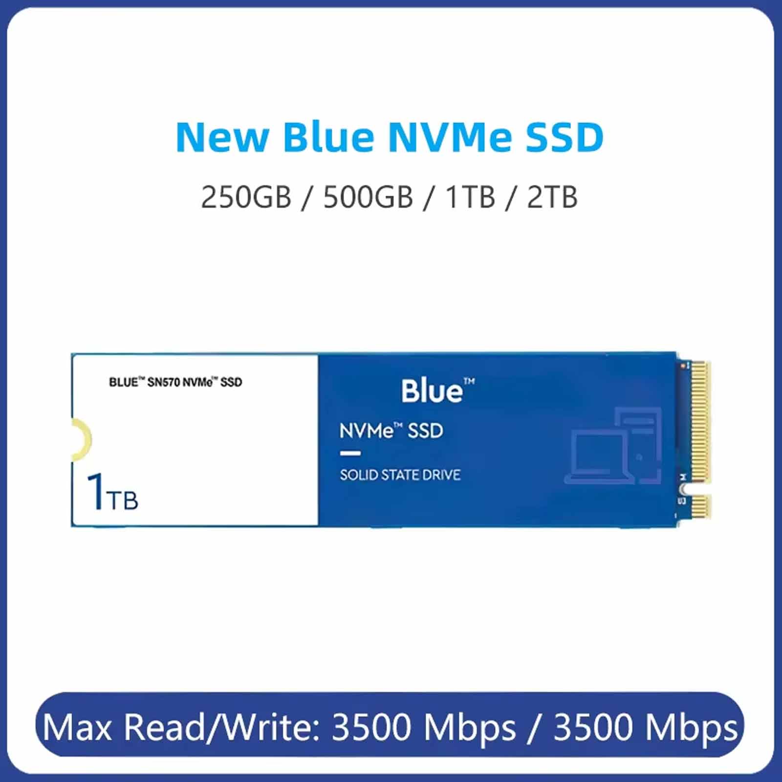 Western Digital 250GB WD Blue SN570 NVMe SSD M.2 500GB 1TB 2TB For