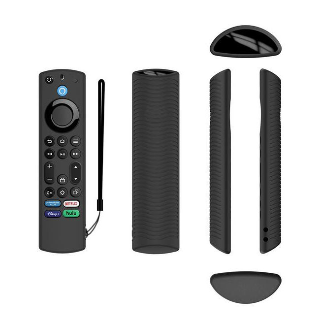UIEXAY 2 Pezzi Silicone Remote Case Compatible With Firestick 4K Max ( 2Nd)/Toshiba/Insignia/Pioneer/Omni Alexa Voice Remote Enhanced With Lanyard (blu e arancione