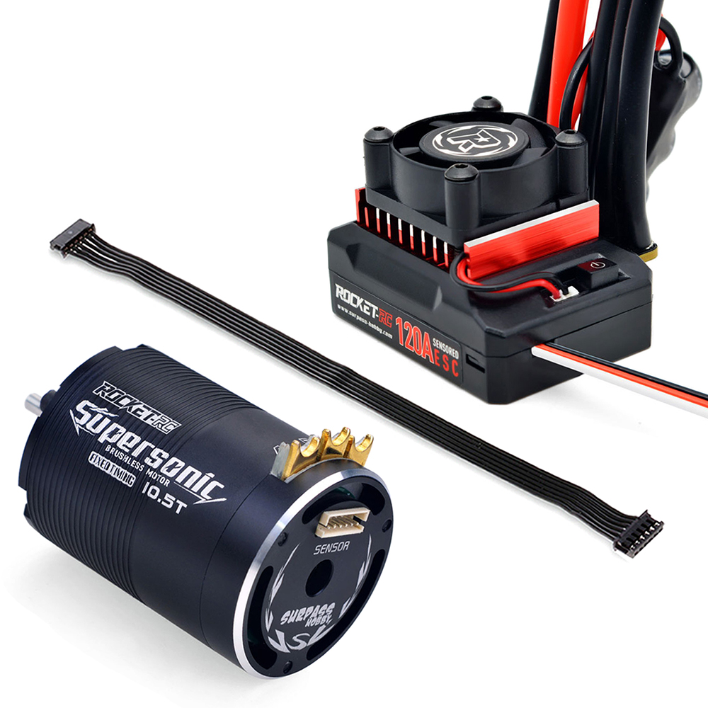 Rocket-RC 540 Brushless Motor and ESC 120A Combo for 1/10 RC Off