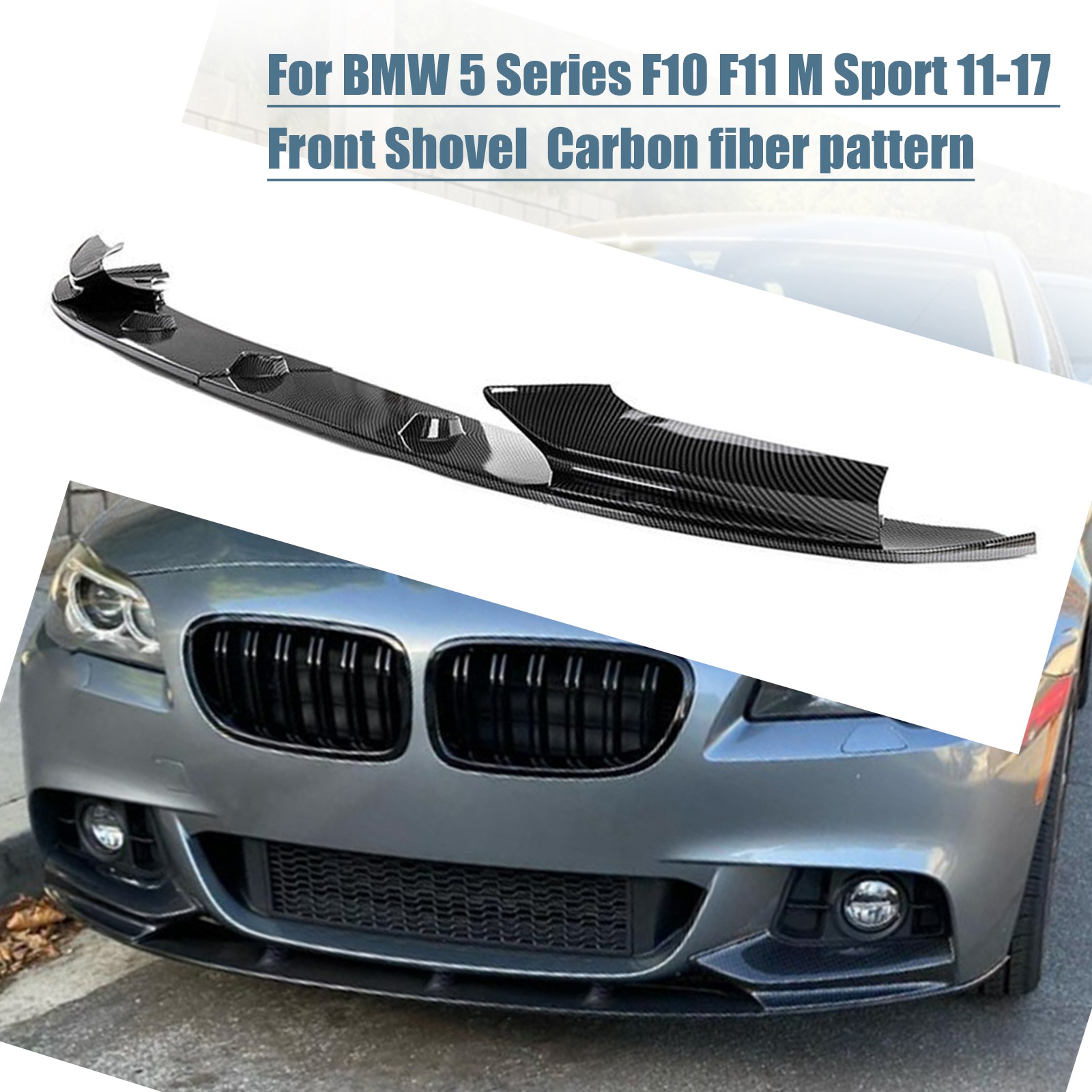 For BMW 5 Series F10 F11 M Sport 11-17 Carbon Front Bumper Lip