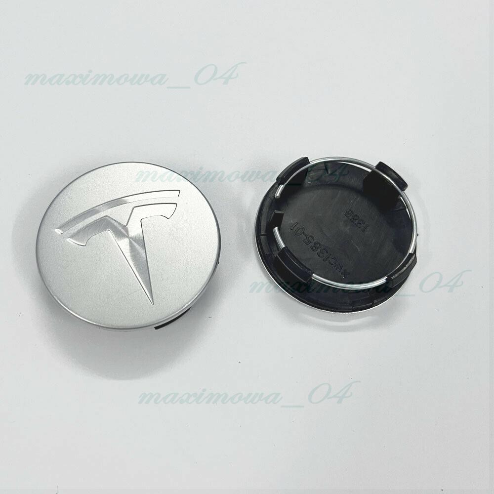 4x57mm Auto Tesla Nabendeckel Felgendeckel Nabenkappen Silber für Model 3/S/ X