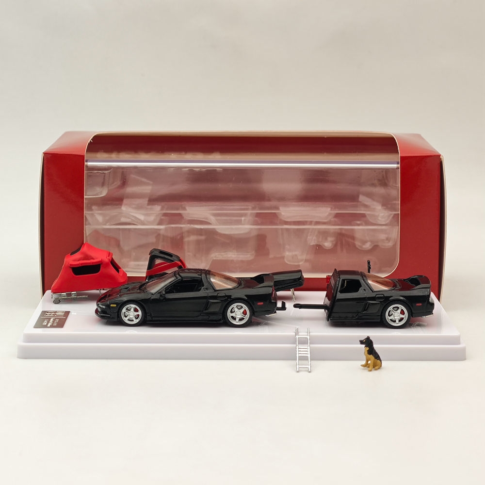 MLGB 1:64 Acura NSX TRA Camper Trailer Sport Black Diecast Models