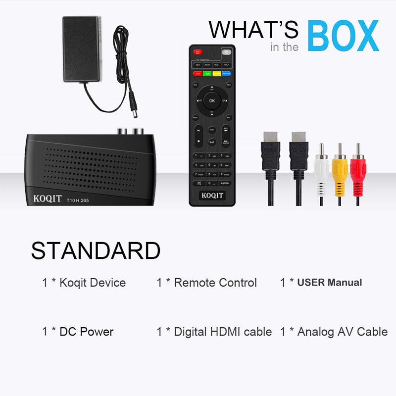 H265/10Bit DVB-T2 Digital Broadcasting Tv Box Dvb T2 Digital Tv Receiver