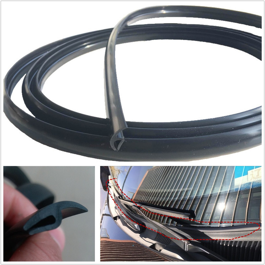 1.7M Black Autos Under Front Windshield Wiper Plastic Panel Sealed Rubber Strip eBay