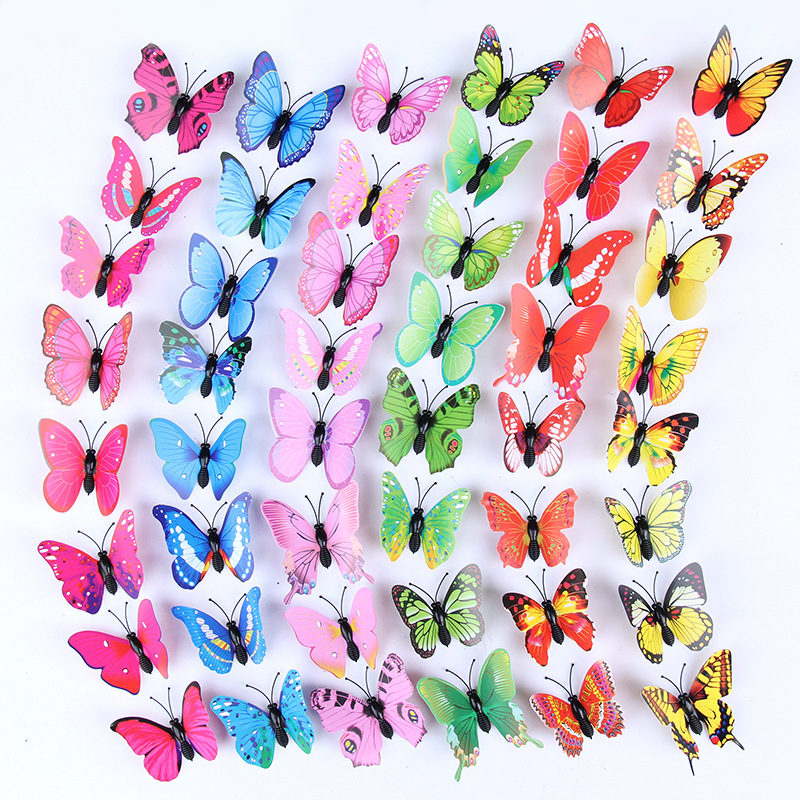 50 Pcs 3d Butterfly Wall Stickers Macnetic Kids Room Decal Home