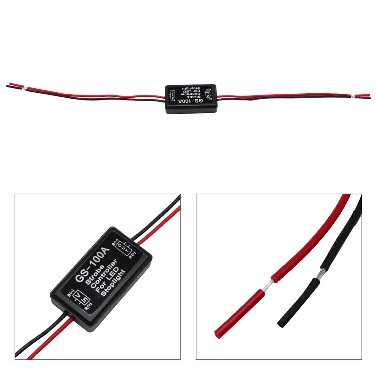 2X GS-100A Flash Strobe Controller Box Flasher Module LED Brake Tail