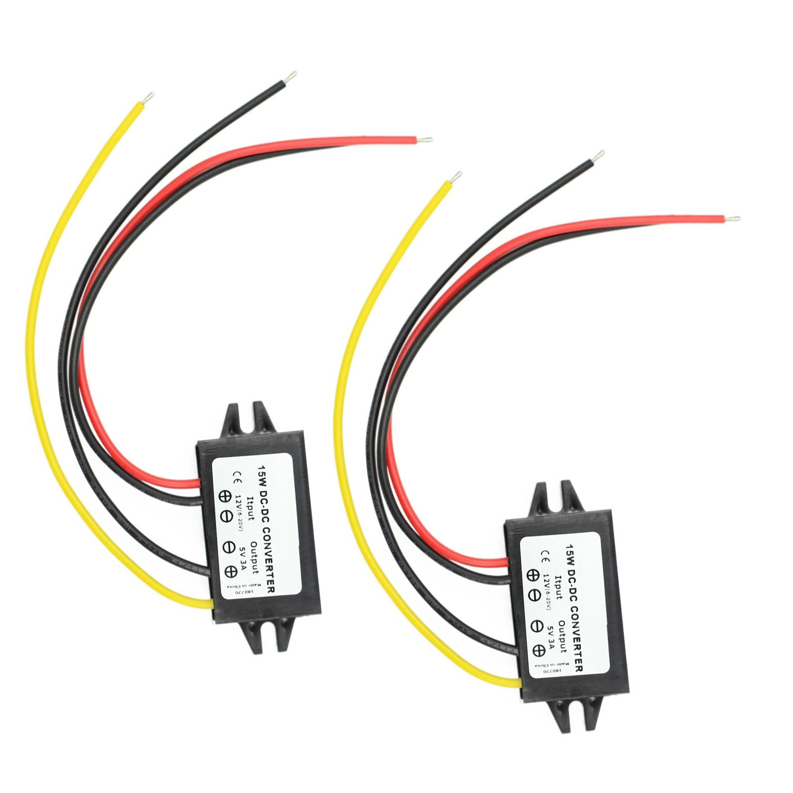 High Quality 2pcs DC-DC Converter 12V to 5V 3A 15W with Over