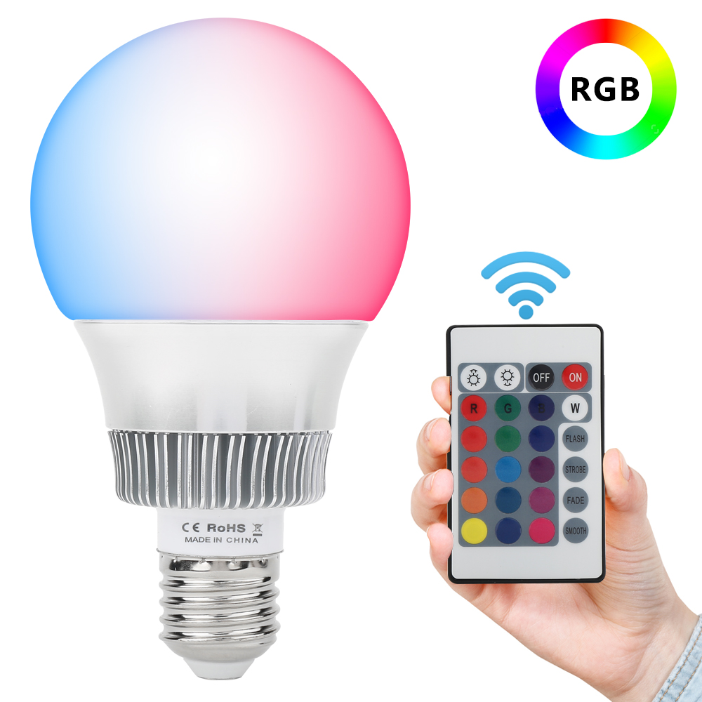 RGB LED Glühbirne Farbwechsel Glühbirne Dimmbar 10W E27 Lampe Mit Fernbe Nung