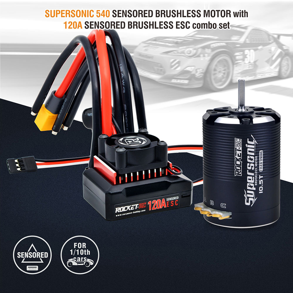 Rocket-RC Sensored Brushless 540 Motor 120A Brushless ESC Combo