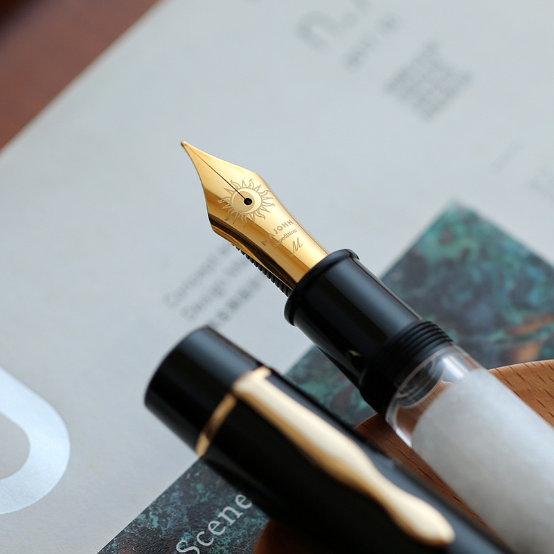 New MAJOHN P139 Expedition Piston Resin Retro Fountain Pen EF/F/M