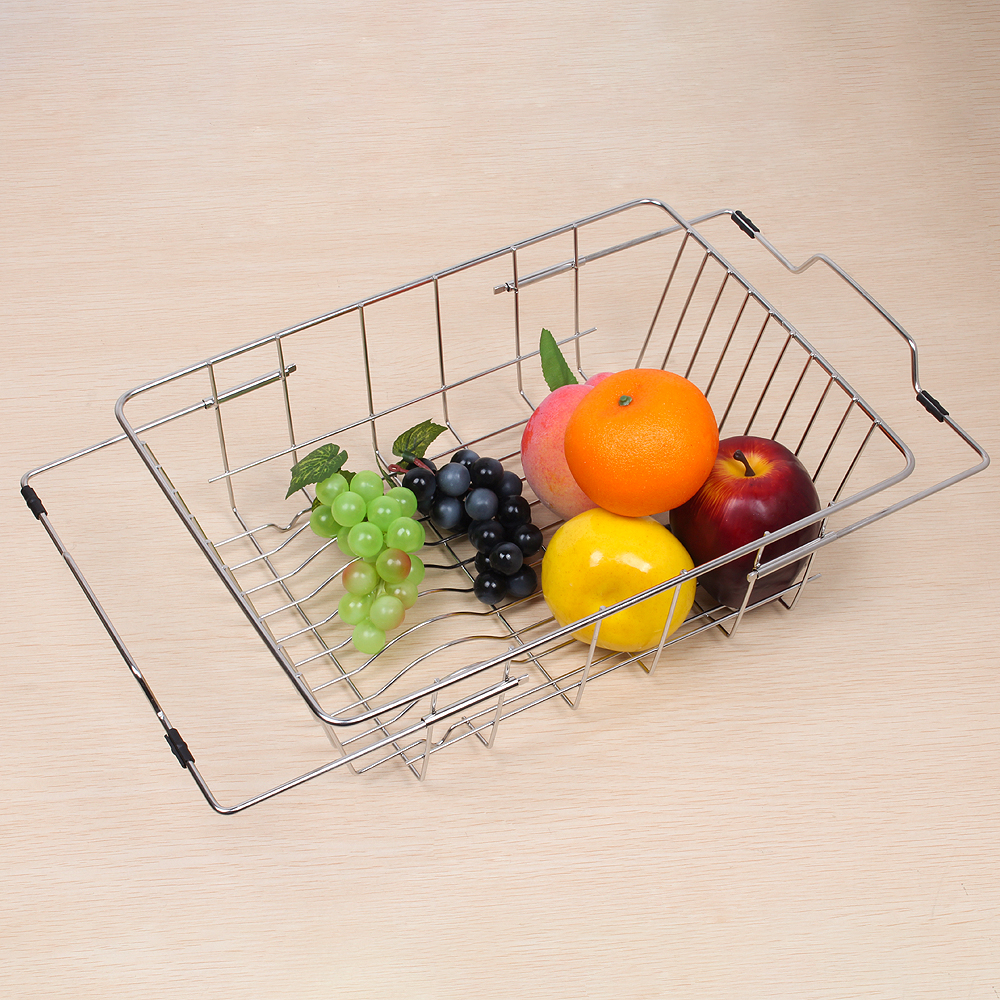 Stainless Steel Adjustable InSink Dish Bowl Drainer Drying Basket