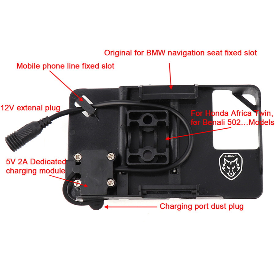 Phone GPS Navigation Bracket Mount USB Charger for BMW R1200GS ADV F700