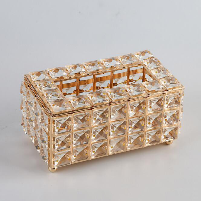 Diamante Crystal Tissue Box Holder Cover Crushed Diamond Effect Paper