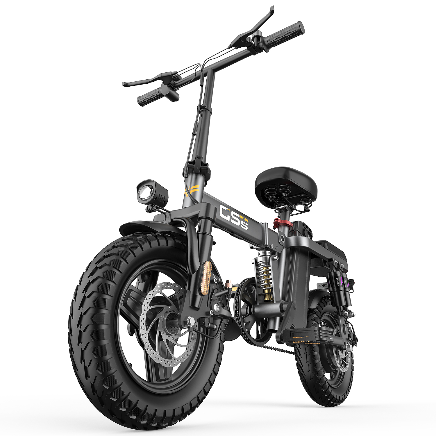 GS5 14-inch electric folding bike, equipped with 48V battery、500W