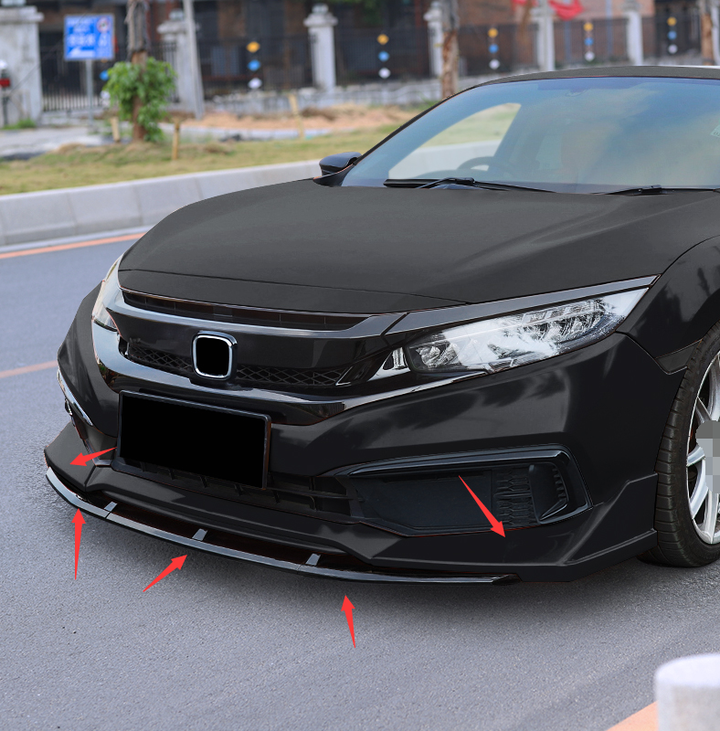 Abs Dark Blue Front Bumper Lip Chin Spoiler 5pcs Fit For Honda Civic 423