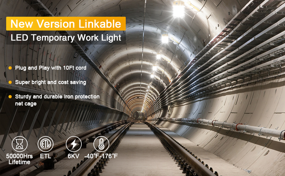 led work light used for tunnel daisy chain linkable(max link 600W)