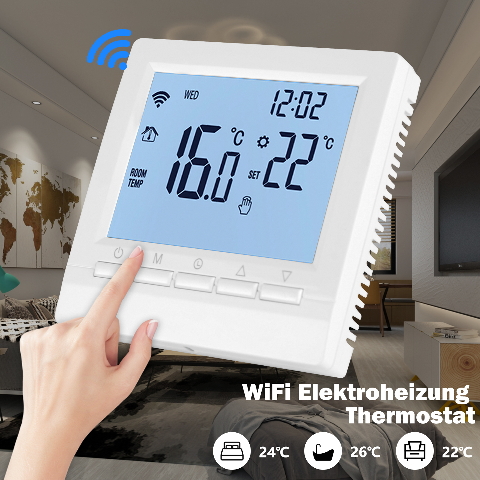CONENTOOL Smart Thermostat: WLAN Raumthermostat Für Fußbodenheizung – Digital, 230V, Mit LCD