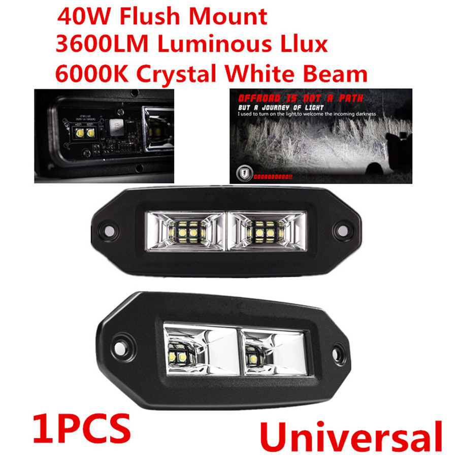1030V 40W Flush Mount Led Pod Backup Reverse Lights Auxiliary Lamp for