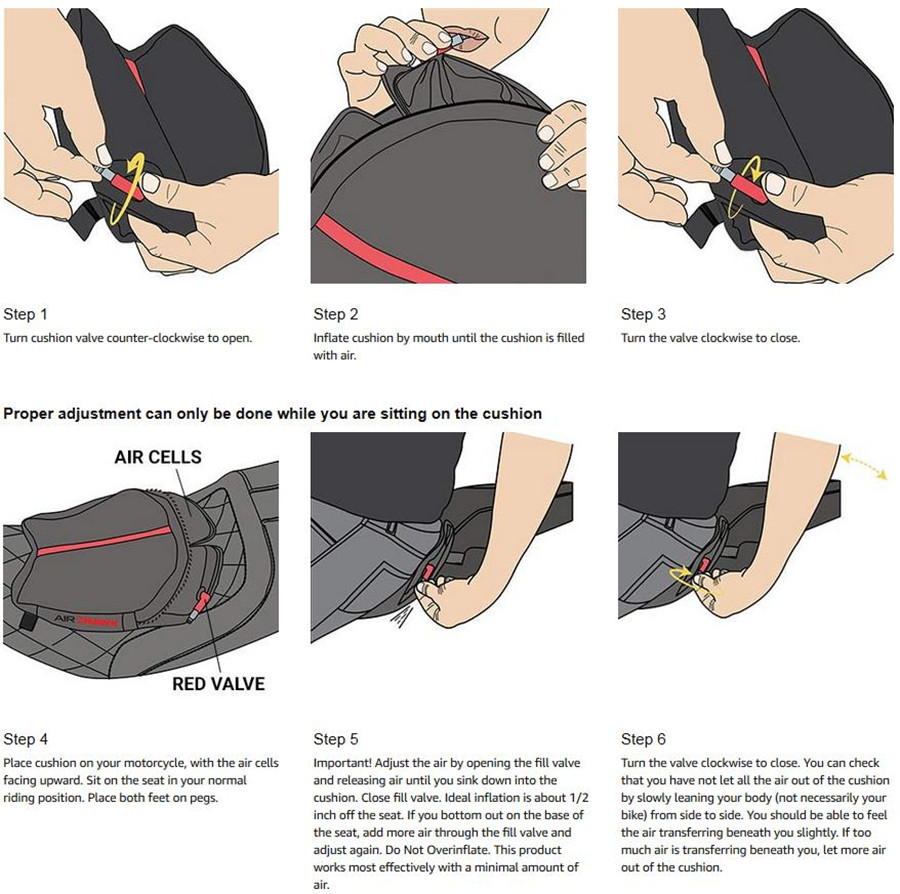 air cell cushion motorcycle seat