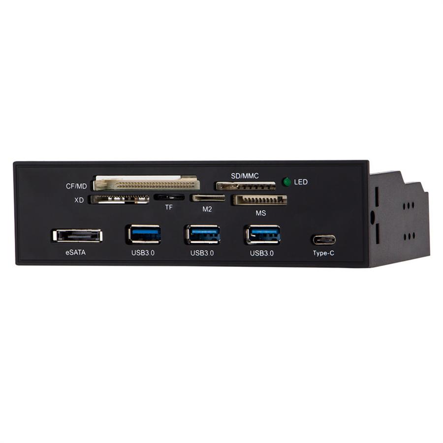 marque generique - 5.25 '' Usb3.0 Lecteur De Carte Mémoire Interne Face  Avant Multi-carte Pour Ordinateur De Bureau - Hub - Rue du Commerce