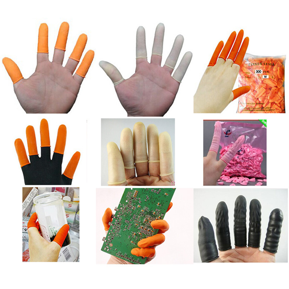 100 Rubber Latex Textured Tip Finger Cots for Easy Clean Handling w/ MultiColor eBay