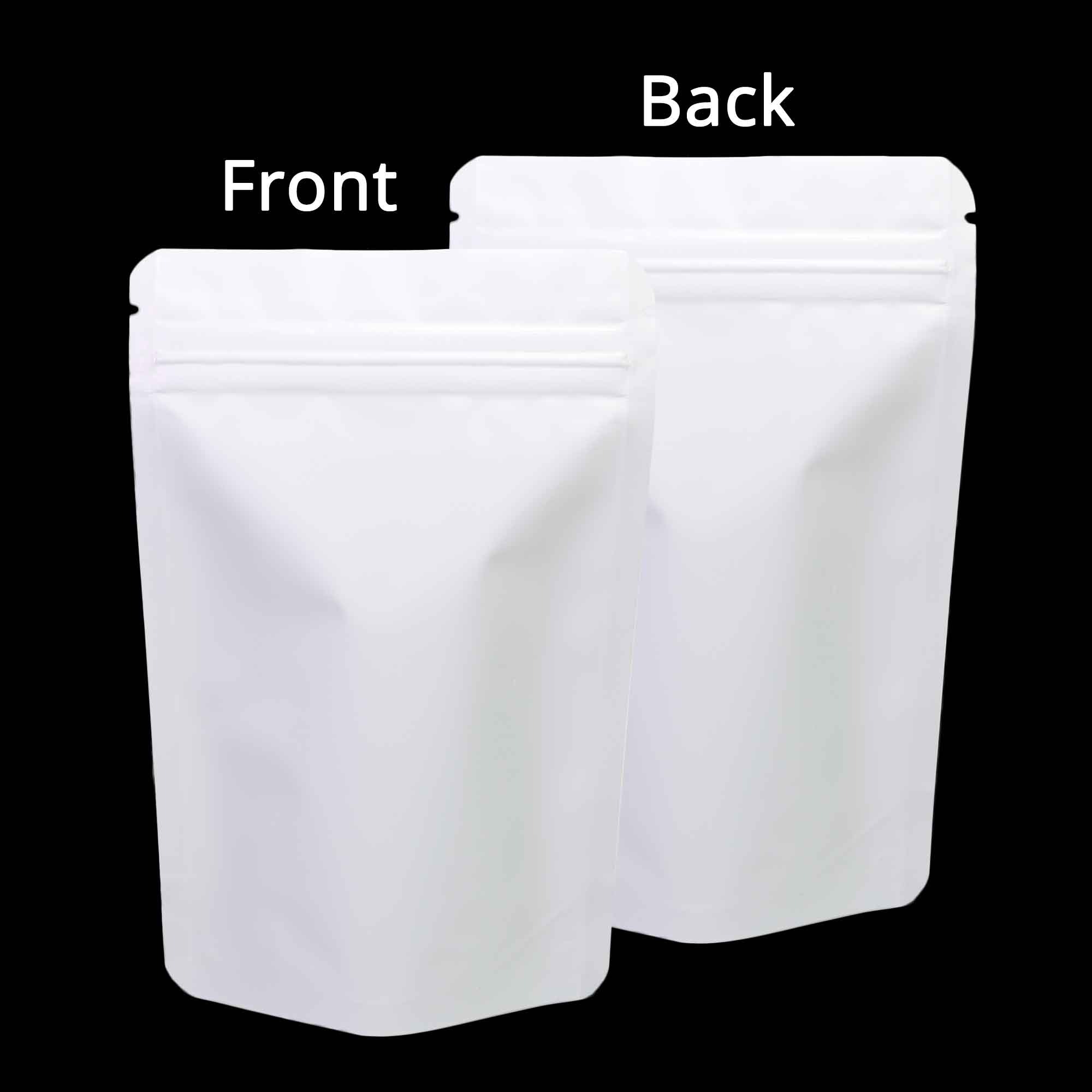4x6in Matte Double-Sided White Foil Mylar Stand up  Zip Lock Pouch Bag W01
