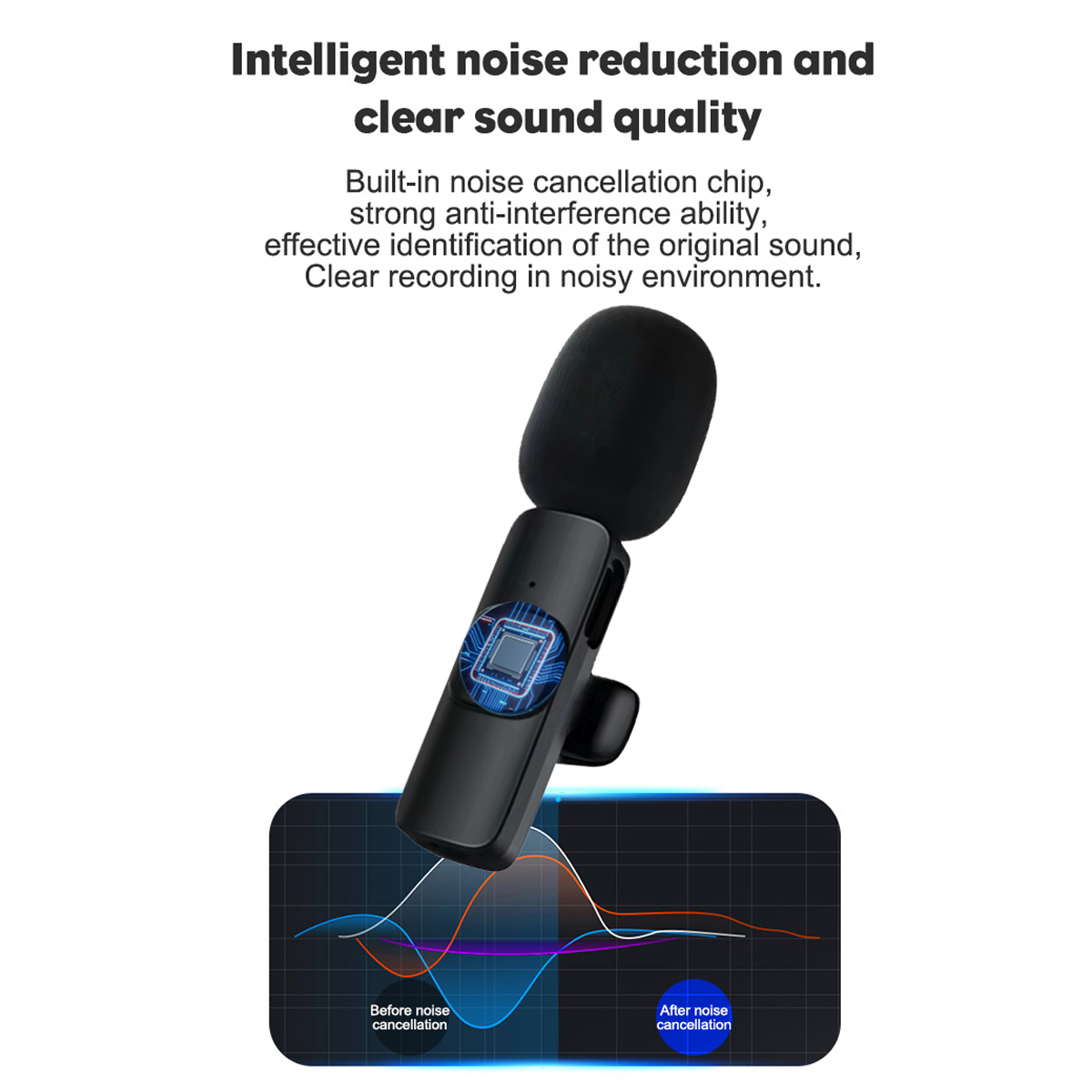Lavalier Wireless Microphone Audio Video Recording Mini Mic For
