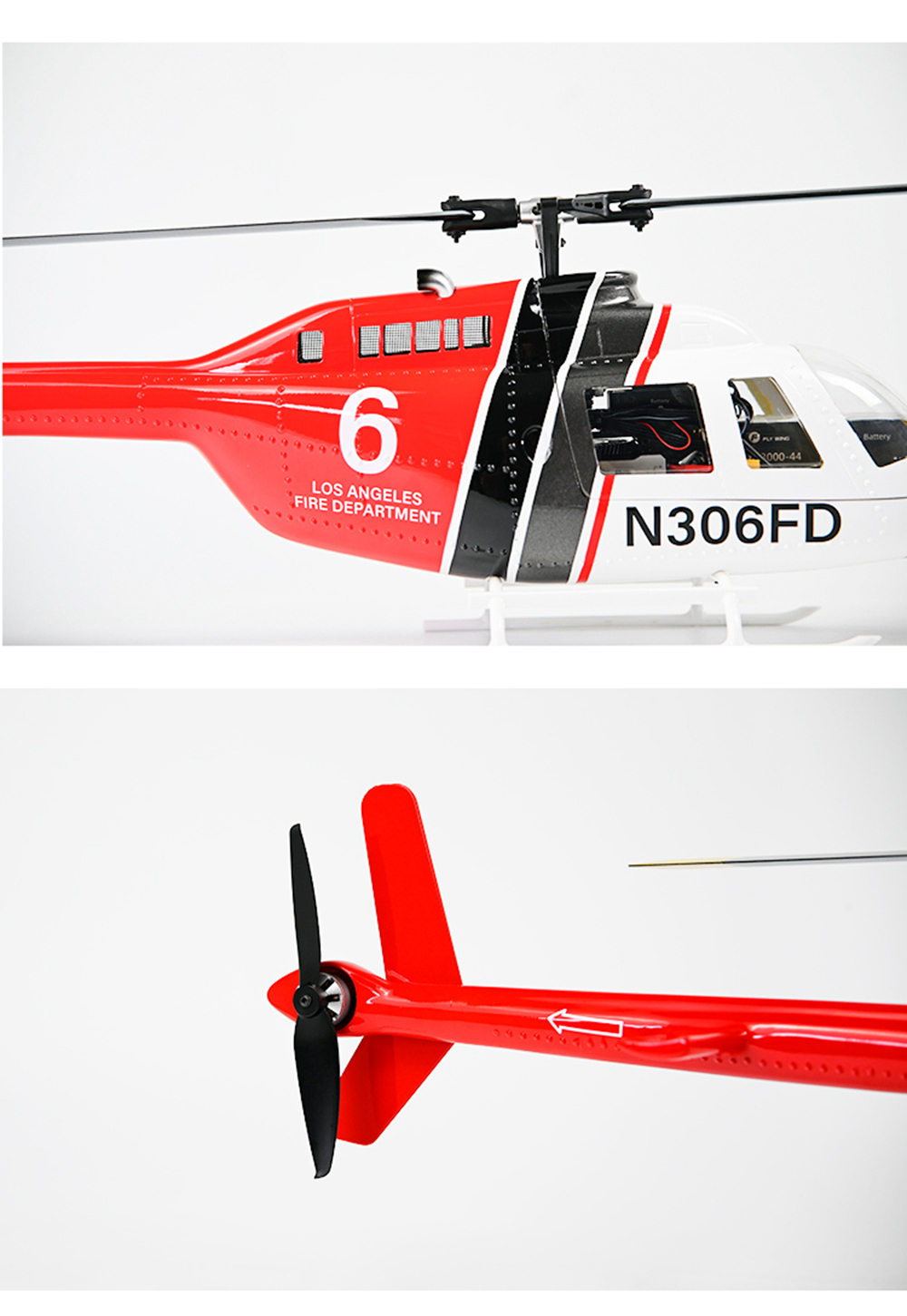 Fly wing Bell 206 V3 6CH GPS 3D Auto-Return Hovering RC RTF