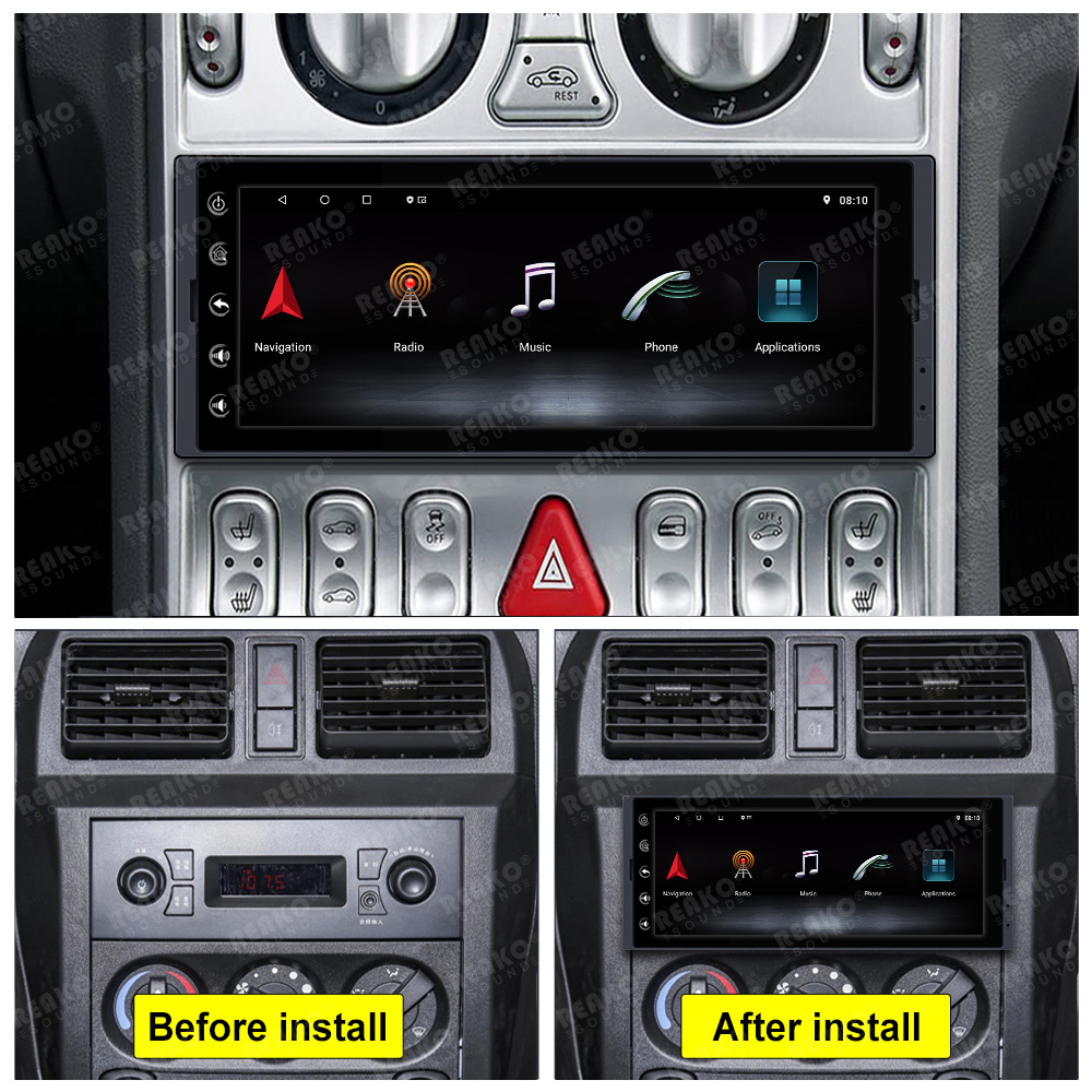 Single 1Din Andriod 12 Car GPS Radio Apple CarPlay 6.9 Touch