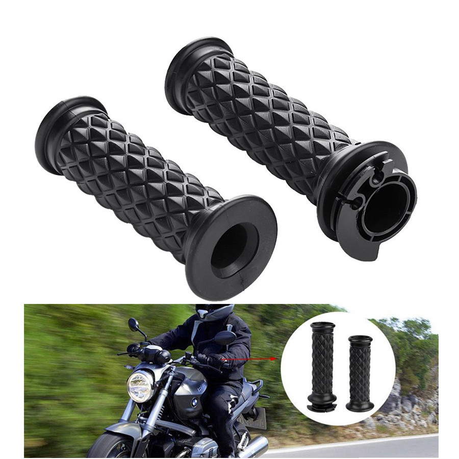One Pair Black Motorcycle Bike 7/8" Handlebar Rubber Hand Grip Cover