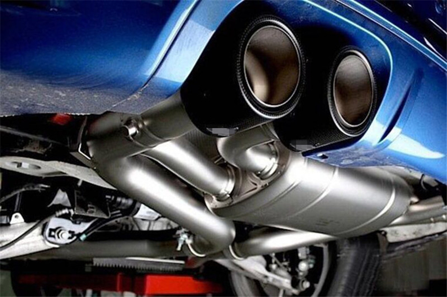 Durable 120mm 63mm-89mm Carbon Fiber Glossy Black Car Exhaust Muffler